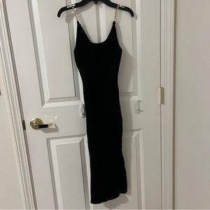 Forever 21 Ribbed Gold Chain Body Con Midi Dress